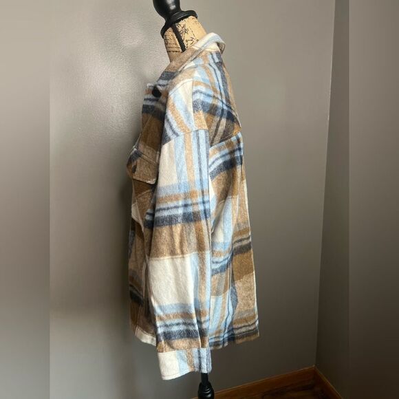 Zara Italian fabric flannel shacket small cozy basic everyday cabincore casual - Picture 7 of 11